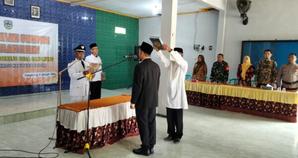 Pelantikan Kepala Dusun Sidorejo Desa Cangkring